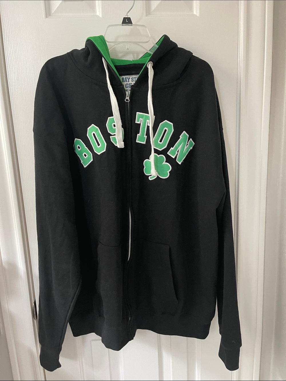 Boston Men’s Black & Green Zip Hoodie